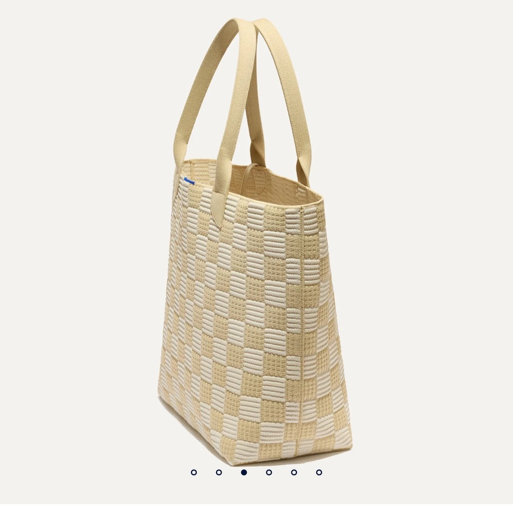 Rothy's The Lightweight Tote Checker Sand Medium Size - Picture 9 of 12